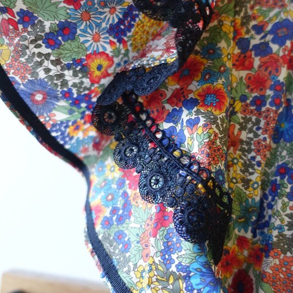 J.Crew Cotton popover top in Liberty Margaret Annie floral print XS 0 2 - Picture 7 of 16